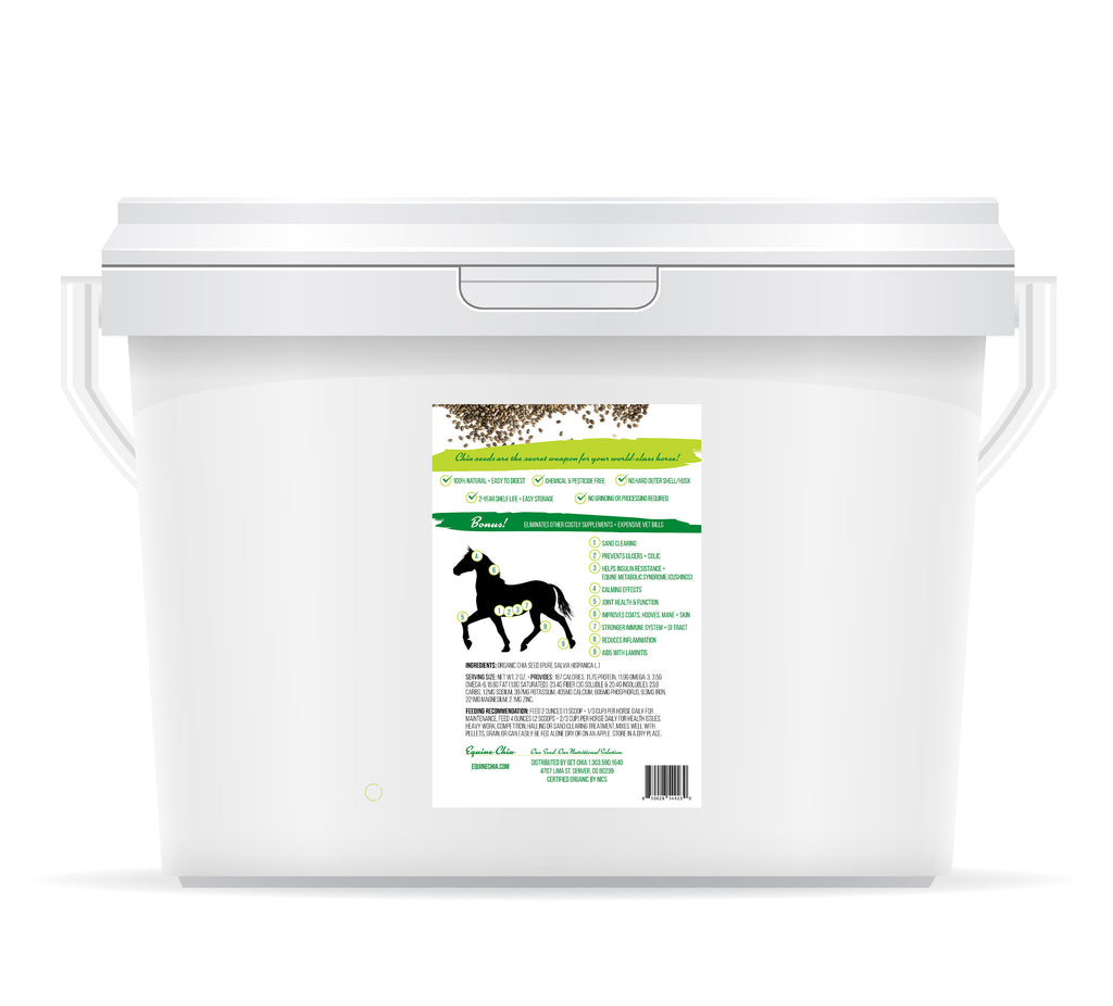 Organic Equine Chia Pails W/Resealable Lid & Scoop